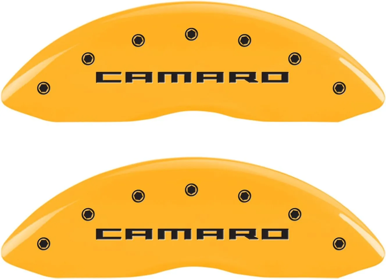 MGP Caliper Covers 14036SCA5YL Yellow Caliper Cover (Set of 4, Engraved Front and Rear: Gen 5/Camaro, Yellow powder coat finish, black characters)