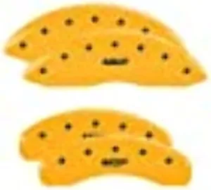 MGP Caliper Covers 16244SMGPYL MGP Yellow Powder Coat Finish, Black Characters, Set of 4