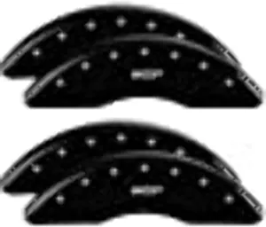 MGP Caliper Covers 34219SMGPBK MGP Black Powder Coat Finish, Silver Characters, Set of 4