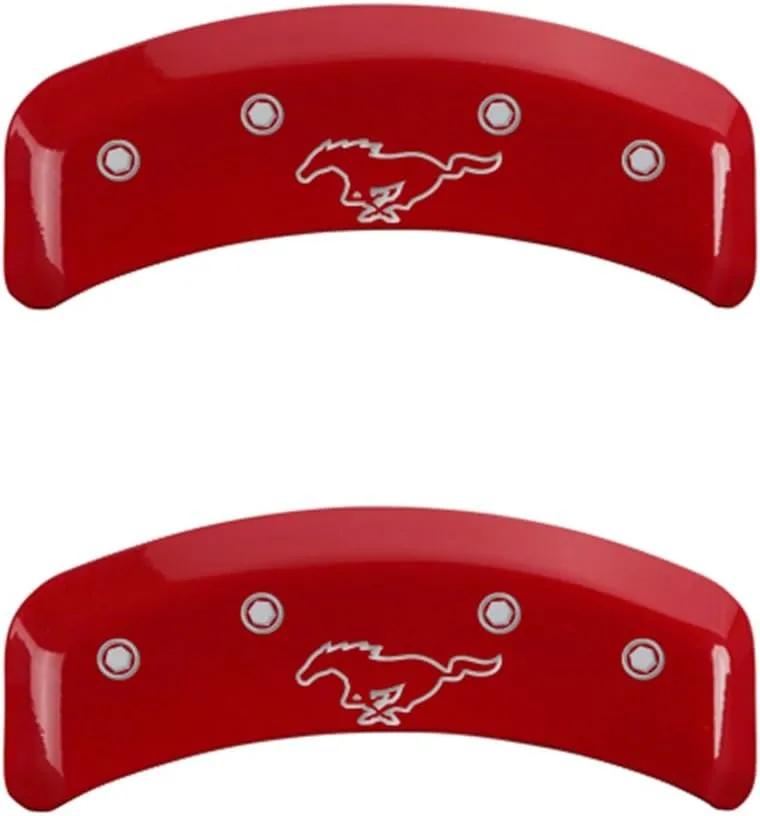 MGP Caliper Covers - Brake Caliper Covers 1999-2004 Ford Mustang - (Mach1 and Bullit, Excludes Cobra) Front and Rear Set - Red