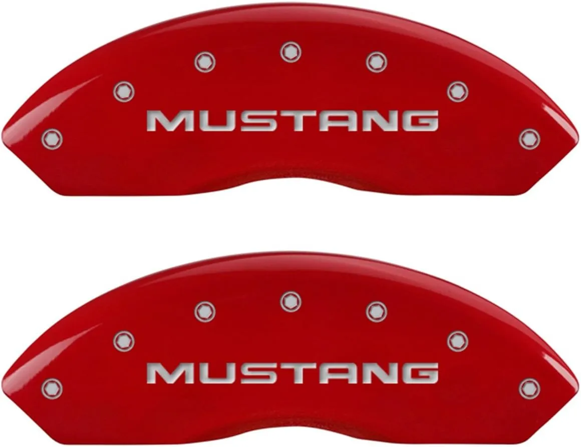 MGP Caliper Covers - Brake Caliper Covers 1999-2004 Ford Mustang - (Mach1 and Bullit, Excludes Cobra) Front and Rear Set - Red