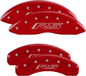 MGP Caliper Covers - Brake Caliper Covers 2010-2015 Chevrolet Camaro (V6, Includes RS Pkg) - Front and Rear Set - Red