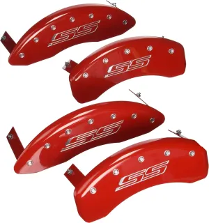 MGP Caliper Covers - Brake Caliper Covers 2010-2015 Chevrolet Camaro (V8) - Front and Rear Set - Red