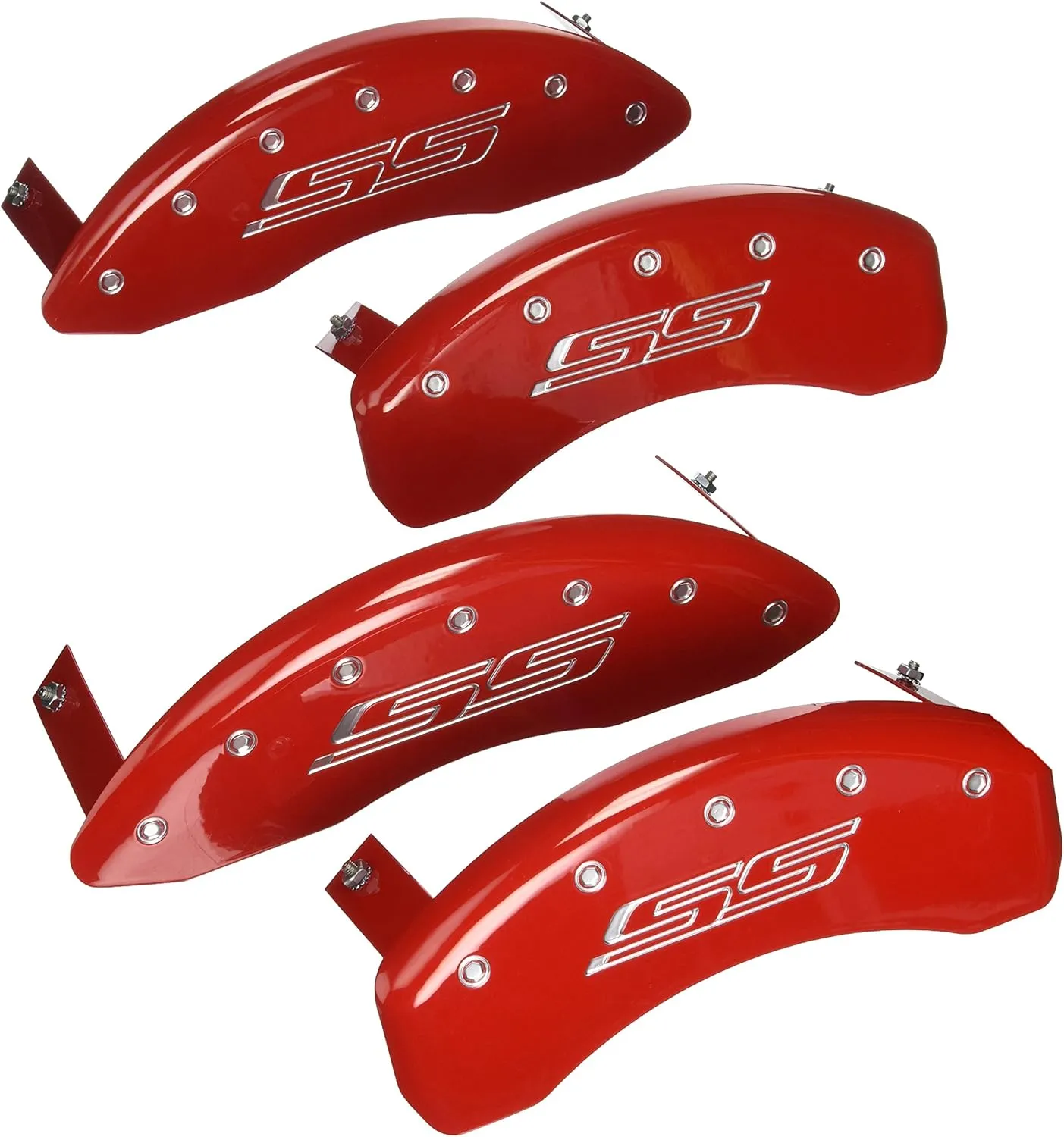 MGP Caliper Covers - Brake Caliper Covers 2010-2015 Chevrolet Camaro (V8) - Front and Rear Set - Red