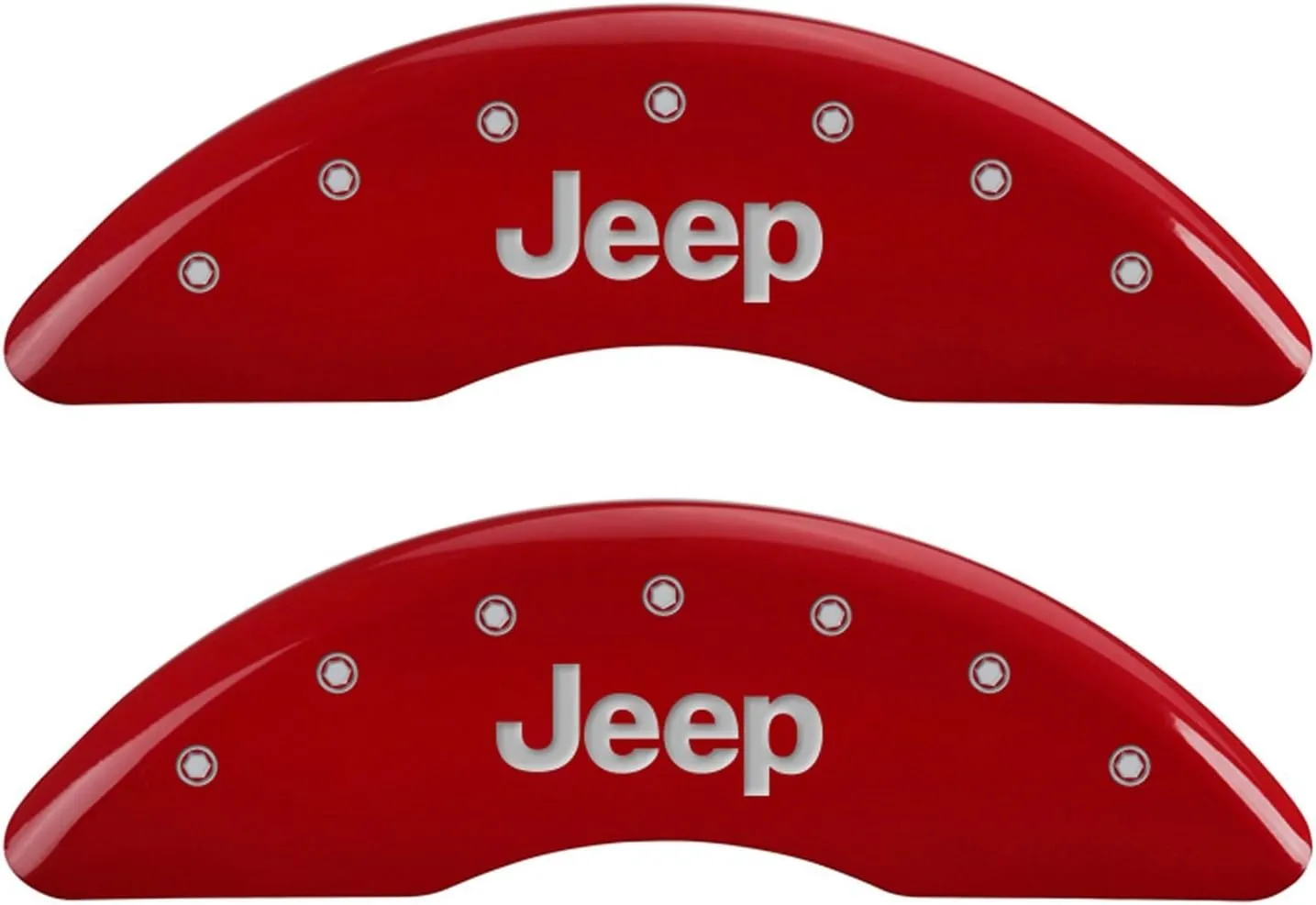 MGP Caliper Covers - Brake Caliper Covers 2014-2023 Jeep Cherokee (Dual Piston) - Front and Rear Set - Red