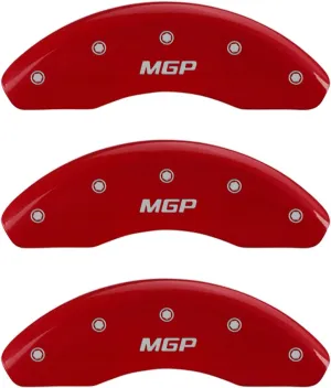 MGP Caliper Covers - Brake Caliper Covers 2015-2023 Polaris (57001s) Front and Rear Set - MGP Logo - Red