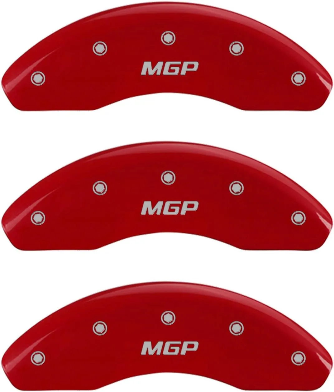 MGP Caliper Covers - Brake Caliper Covers 2015-2023 Polaris (57001s) Front and Rear Set - MGP Logo - Red