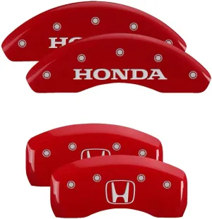 MGP Caliper Covers - Brake Caliper Covers 2018-2023 Honda Accord - Front and Rear Set - Red