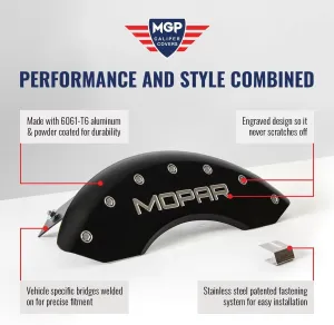 MGP Caliper Covers - Brake Caliper Covers 2021-2023 GMC Yukon, Yukon XL - Front and Rear Set - Red