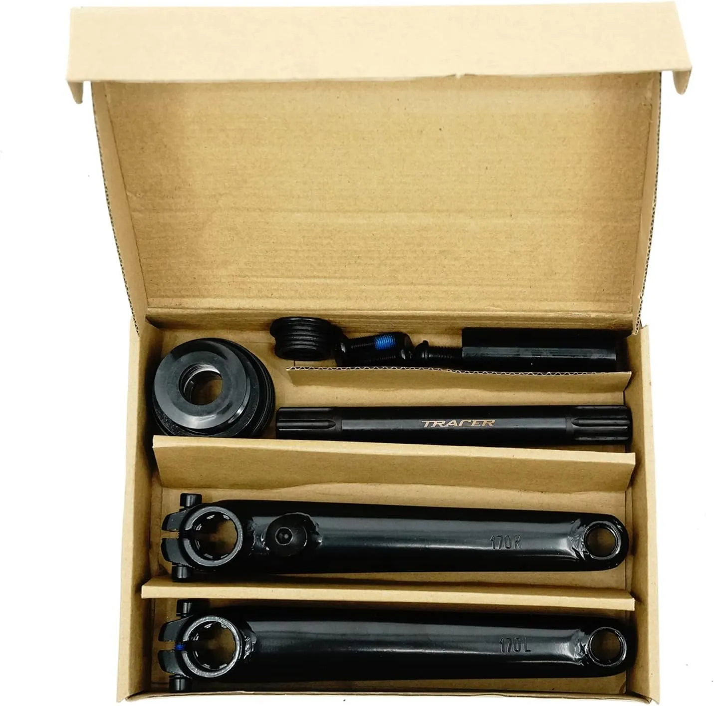 MICARGI BMX 3pc Crank Set,Single Speed Bike Crankset with 3pc Crankset, Crank Arms, and Hex Bolt,Type: 19mmx164/200mm Black/Chrome