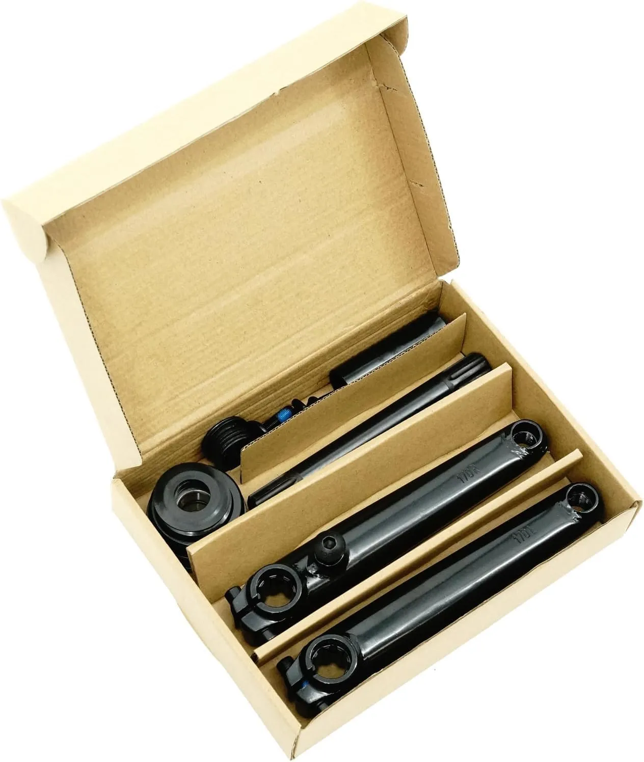 MICARGI BMX 3pc Crank Set,Single Speed Bike Crankset with 3pc Crankset, Crank Arms, and Hex Bolt,Type: 19mmx164/200mm Black/Chrome