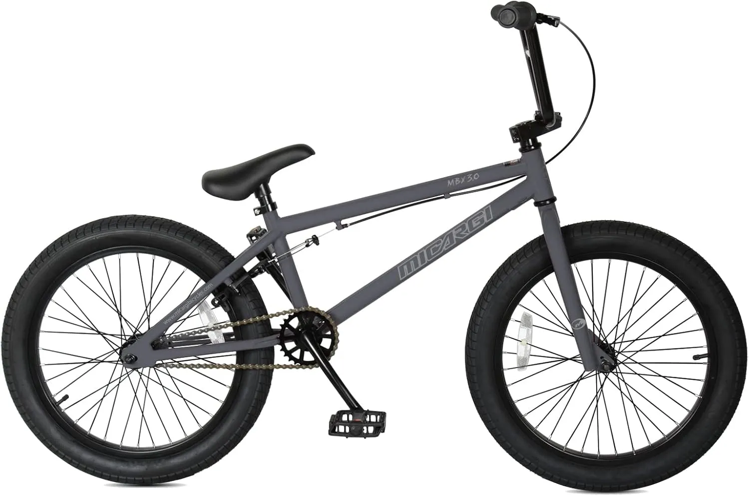 MICARGI MBX 20 Inch Hi-Ten Steel Framed Freestyle BMX Beginners Bike for Child or Adult Riders 5 Feet to 6 Feet 2 Inches Tall