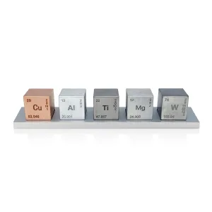 MIDWEST TUNGSTEN SERVICE Element 1 inch Cube Set (Tungsten/Copper/Titanium/Aluminum/Magnesium)