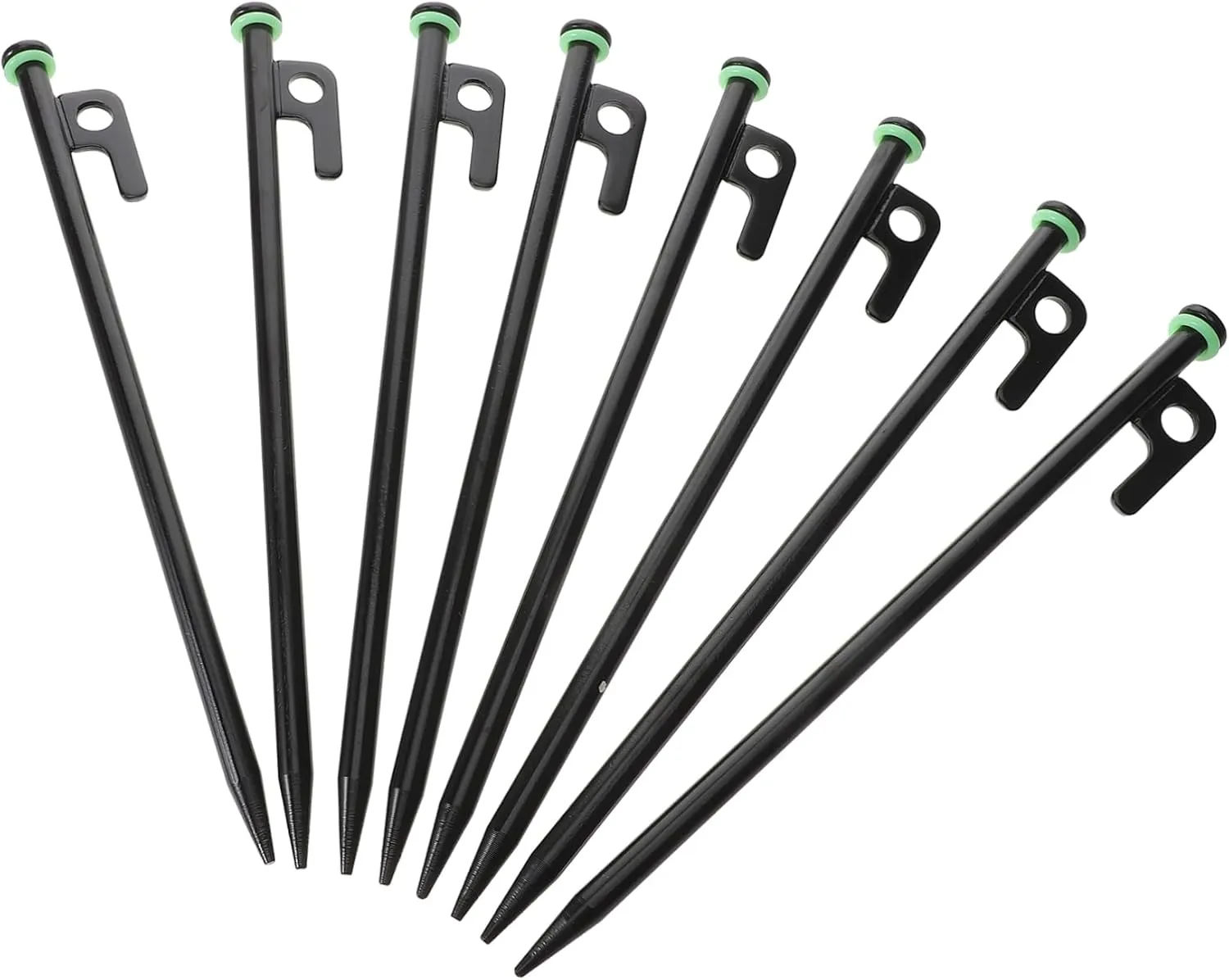 Milisten Heavy Duty Tent Pegs Metal Ground Anchors Nightlight Glow Ring for Camping Fishing Beach