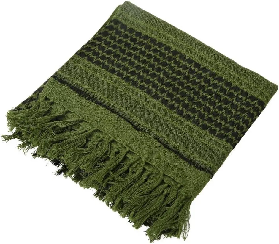 Military Shemagh Arab Tactical Desert Keffiyeh Thickened Scarf Wrap for Women and Men 43"x43"