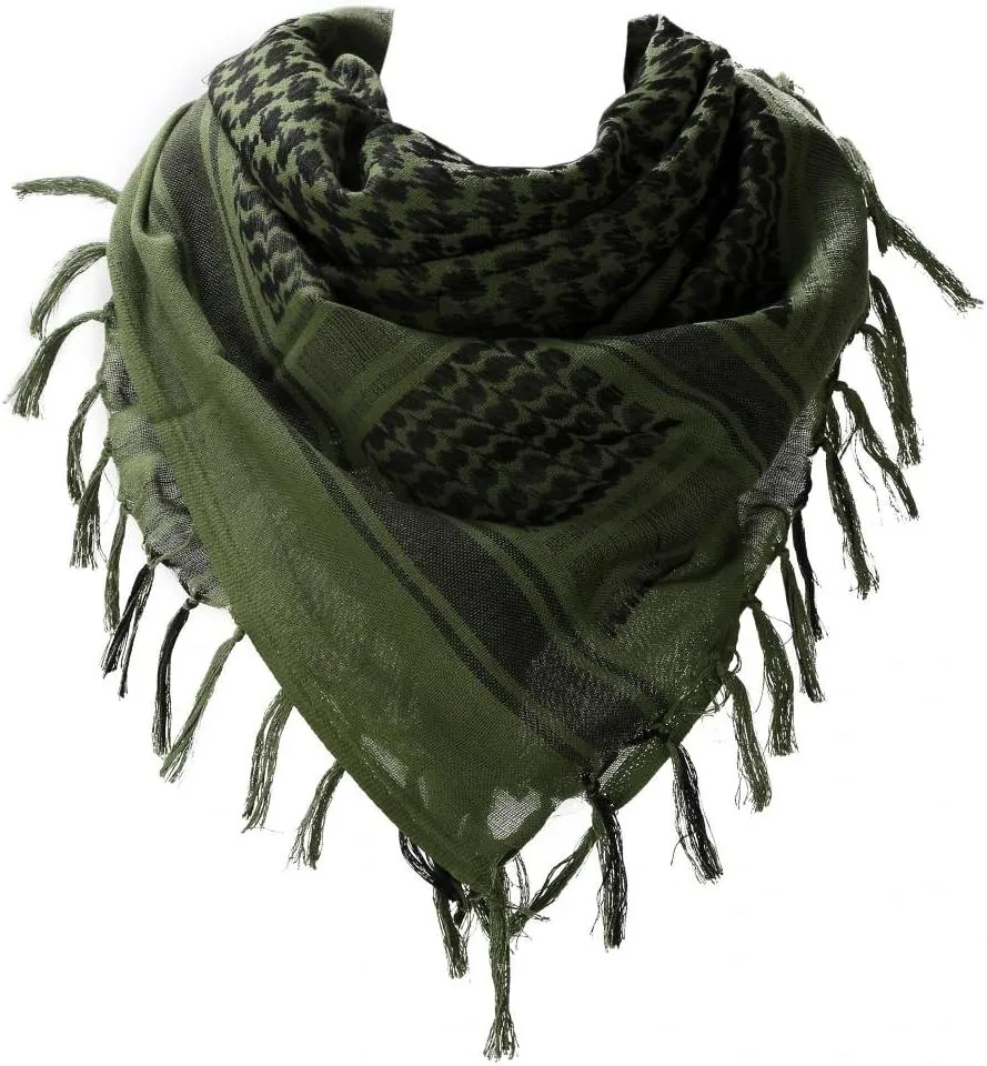 Military Shemagh Arab Tactical Desert Keffiyeh Thickened Scarf Wrap for Women and Men 43"x43"