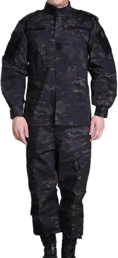 Military Tactical Mens Hunting Combat BDU Uniform Suit Shirt & Pants with Belt MC