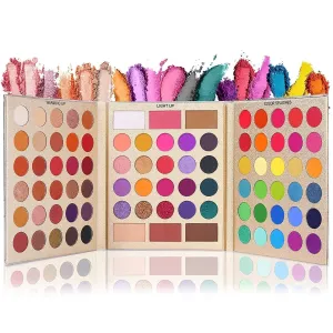 MILLENSIUME Pretty All Set Eyeshadow Palette Set Pro 86 Colors Makeup Kit Matte Shimmer Eye Shadow Highlighters Contour Blush Powder All In One Makeup Pallet