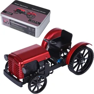 Mini RC Electric Tractor Model Kits, DIY Metal Steampunk Mechanical Car Model That Works, Creative Toys for Adults and Teens