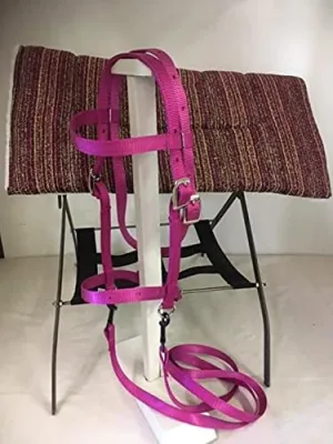 Miniature Horse/Sm Pony Purple RaspberrySparkle Saddle Pad Blanket and Bitless Bridle