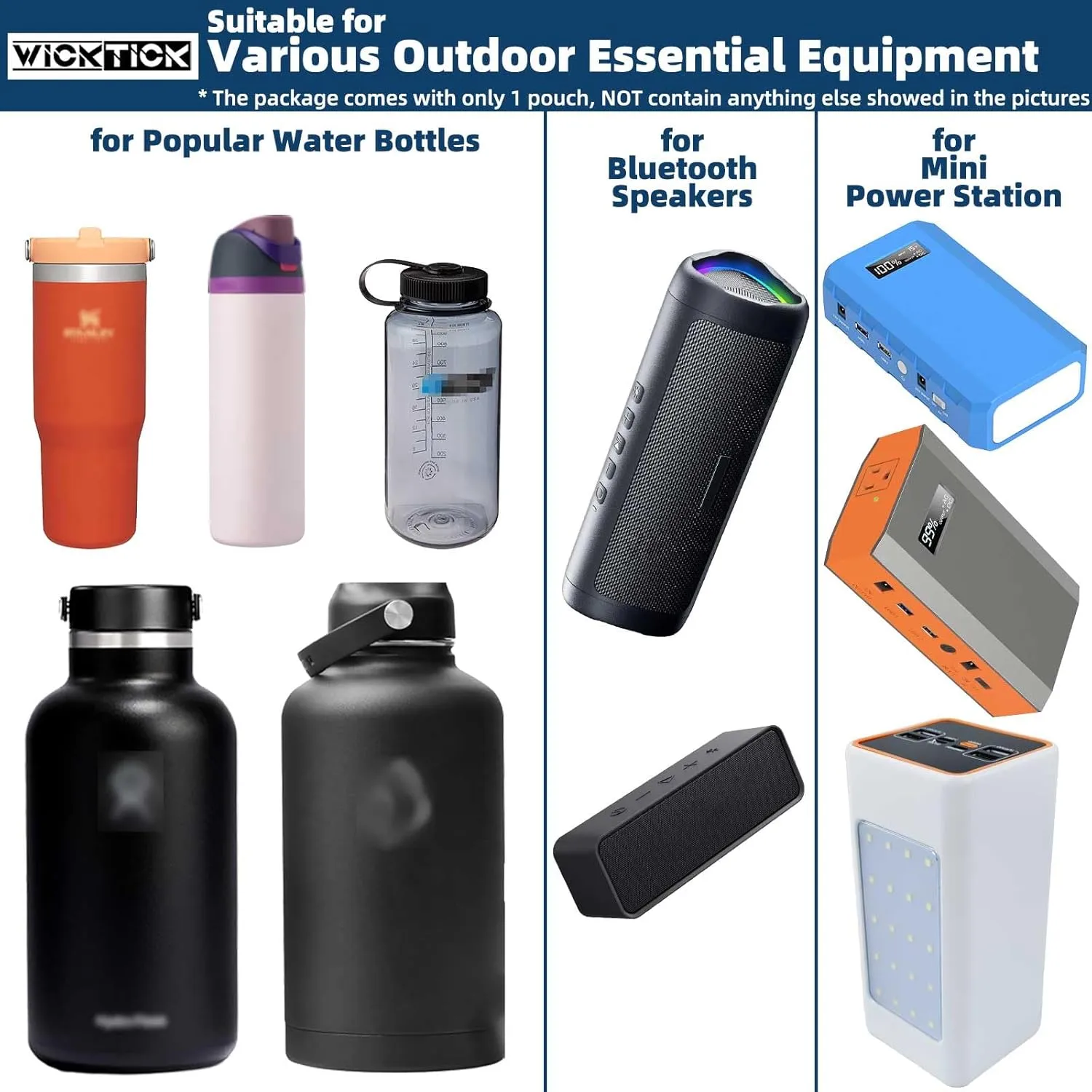 Molle Water Bottle Holder Pouch 16 24 32 40 64 oz - Multi-Purpose Tactical Fuel Bottle Bag, Adjustable Size for Outdoor Activities, Adapted to Backpack/Vest/Belt
