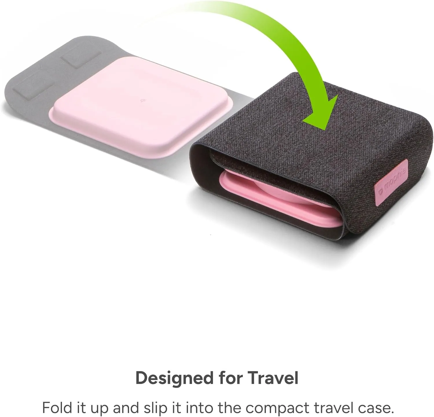 Mophie 3-in-1 Travel Charger with MagSafe - Portable Wireless Charging Hub, Compatible with iPhone 16/15/14/13/12 Series, Apple Watch Series 10 to 1 & Ultra, AirPods Pro/3rd Gen, Cherry Blossom Pink