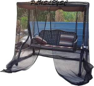 Mosquito Netting for Patio, Porch Swing Net, Outdoor Mesh Screen with Zipper Waterproof Tent(3 Seater 125x205x205cm)