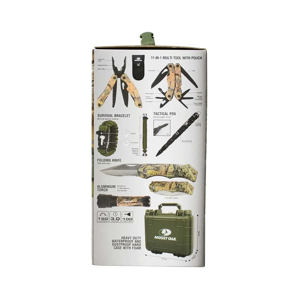 Mossy Oak 7 Piece Survival Kit with Carry Case/ Great for Emergencies