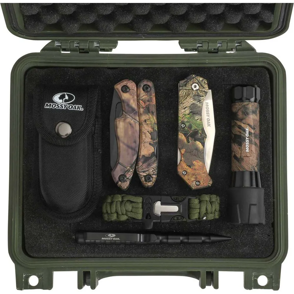 Mossy Oak 7 Piece Survival Kit with Carry Case/ Great for Emergencies
