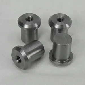 Motorcycle Gas Tank Oil Bag Custom Mounting Kit - Stepped Flanged "Tophat" 5/16-18 STEEL Bungs - Set of 4 - Chopper Bobber Harley Cafe Racer