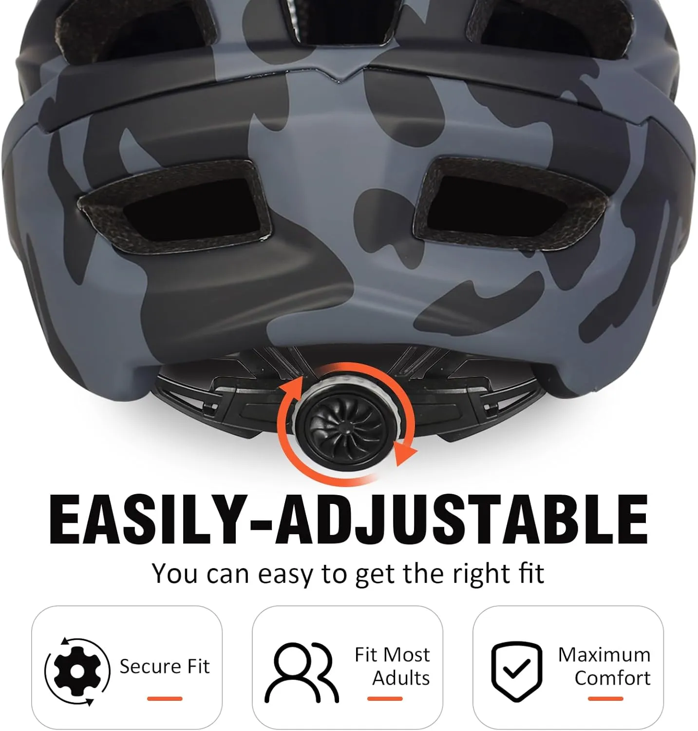 Mountain Bike Helmet,Adult Cycling Helmet with Camera Mount and Detachable Visor for Men Women Youth,Suggested Fit 55-61 Cm