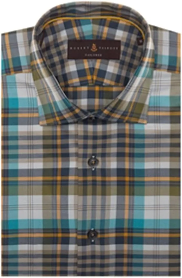 Multi Color Check Crespi VI Tailored Fit Sport Shirt