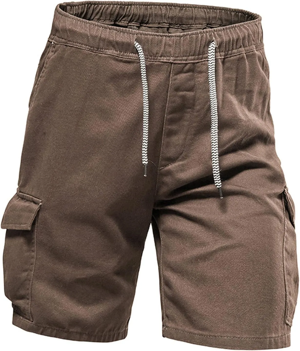 Muscularfit Cargo Shorts for Men 2024 Trendy Cotton Multi Pocket Tooling Shorts Casual Elastic Waist Drawstring Sport Shorts