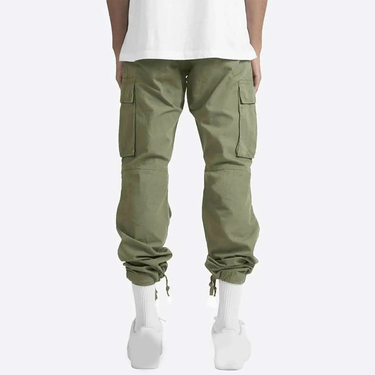 Muscularfit Mens Cotton Cargo Pants Casual Multi Pockets Solid Sweatpants Trouser Comfort Stretch Waist Outdoor Tactical Pant