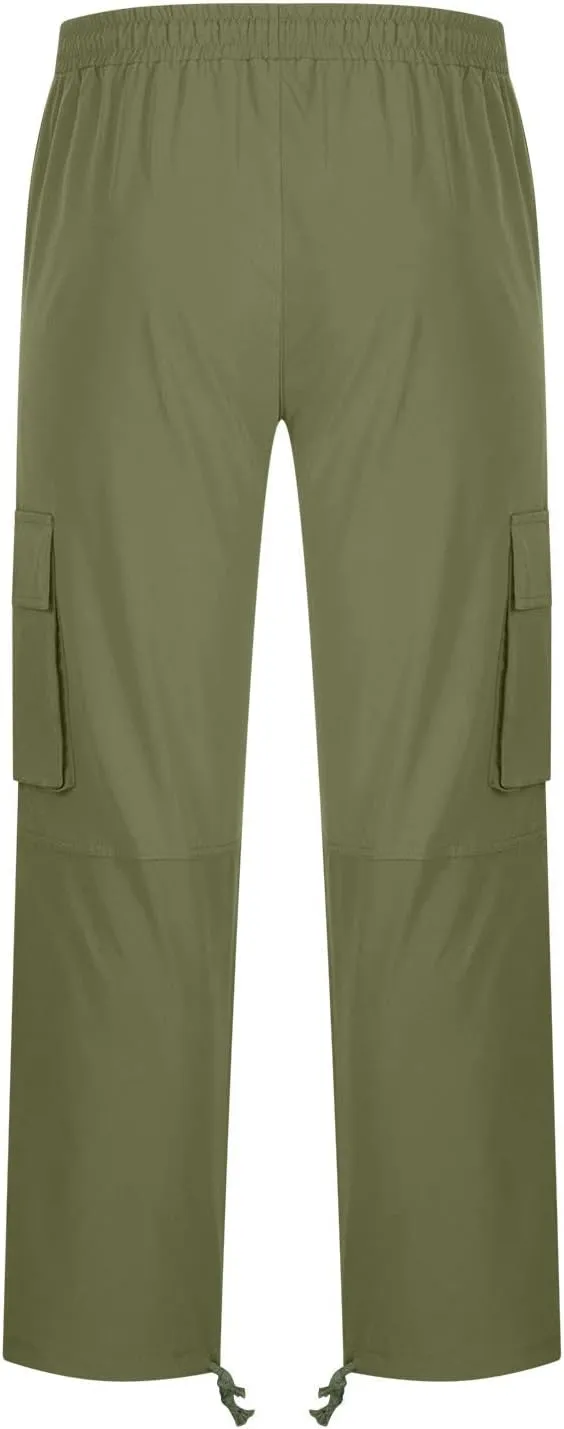 Muscularfit Mens Cotton Cargo Pants Casual Multi Pockets Solid Sweatpants Trouser Comfort Stretch Waist Outdoor Tactical Pant