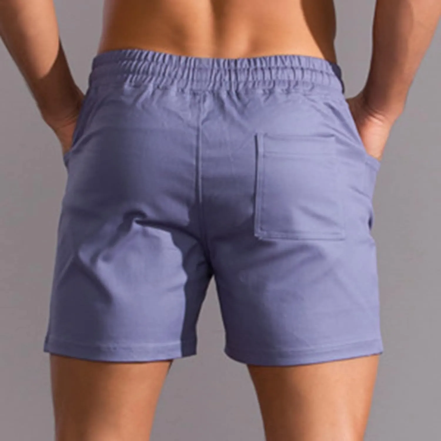 Muscularfit Mens Shorts Casual Stretch Waist Cotton Shorts Multi Pocket Drawstring Elastic Waist Cargo Shorts Regular Shorts