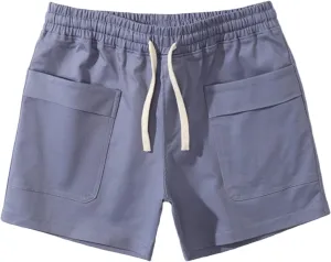 Muscularfit Mens Shorts Casual Stretch Waist Cotton Shorts Multi Pocket Drawstring Elastic Waist Cargo Shorts Regular Shorts