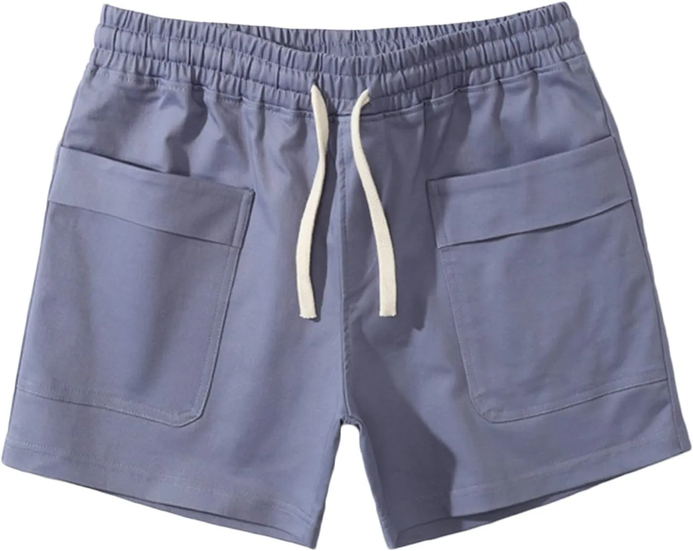 Muscularfit Mens Shorts Casual Stretch Waist Cotton Shorts Multi Pocket Drawstring Elastic Waist Cargo Shorts Regular Shorts