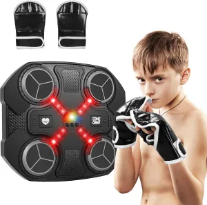 Music Boxing Machine Sport Toys for Kids,Wall Mounted Bluetooth Smart Punching Target Toys,Training Pad Toy with Boxing Glove,Ideas Toys for Boys Girls Kids 3 4 5 6 7 8 9 10 11 12  Years Old