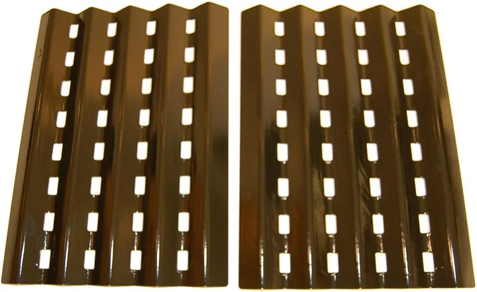 Music City Metals 90242 Porcelain Steel Heat Plate Replacement for Select Brinkmann and Charmglow Gas Grill Models, Set of 2