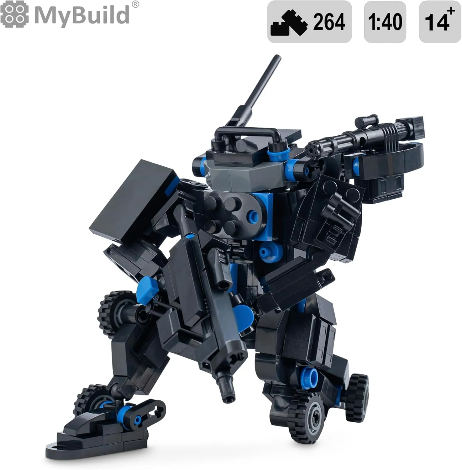 MyBuild Mecha Frame Armed Forces Stryker 5022 - Black Armor Robot Blocks Toy Building Bricks for Children to Adult Mech Fans