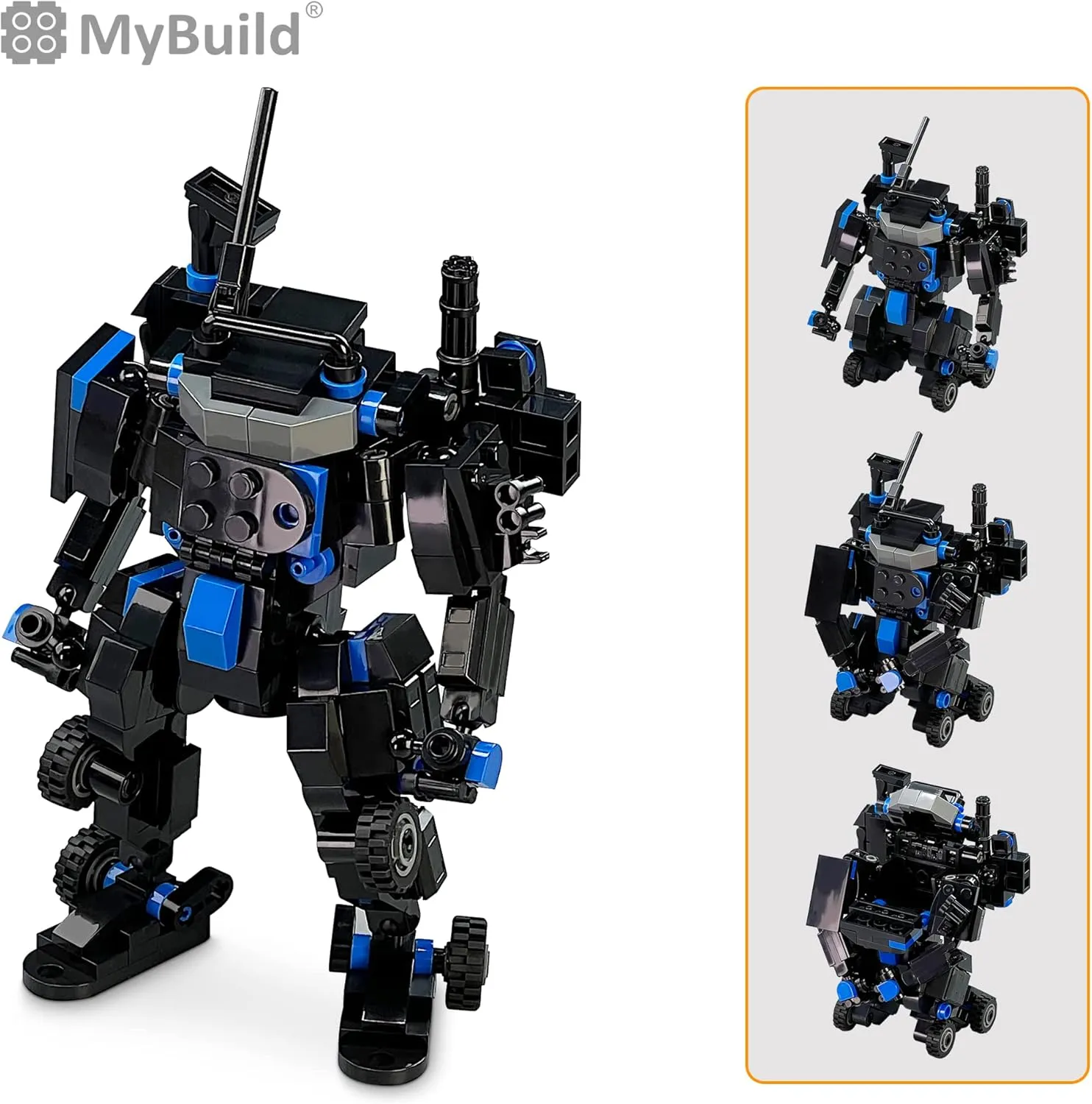 MyBuild Mecha Frame Armed Forces Stryker 5022 - Black Armor Robot Blocks Toy Building Bricks for Children to Adult Mech Fans