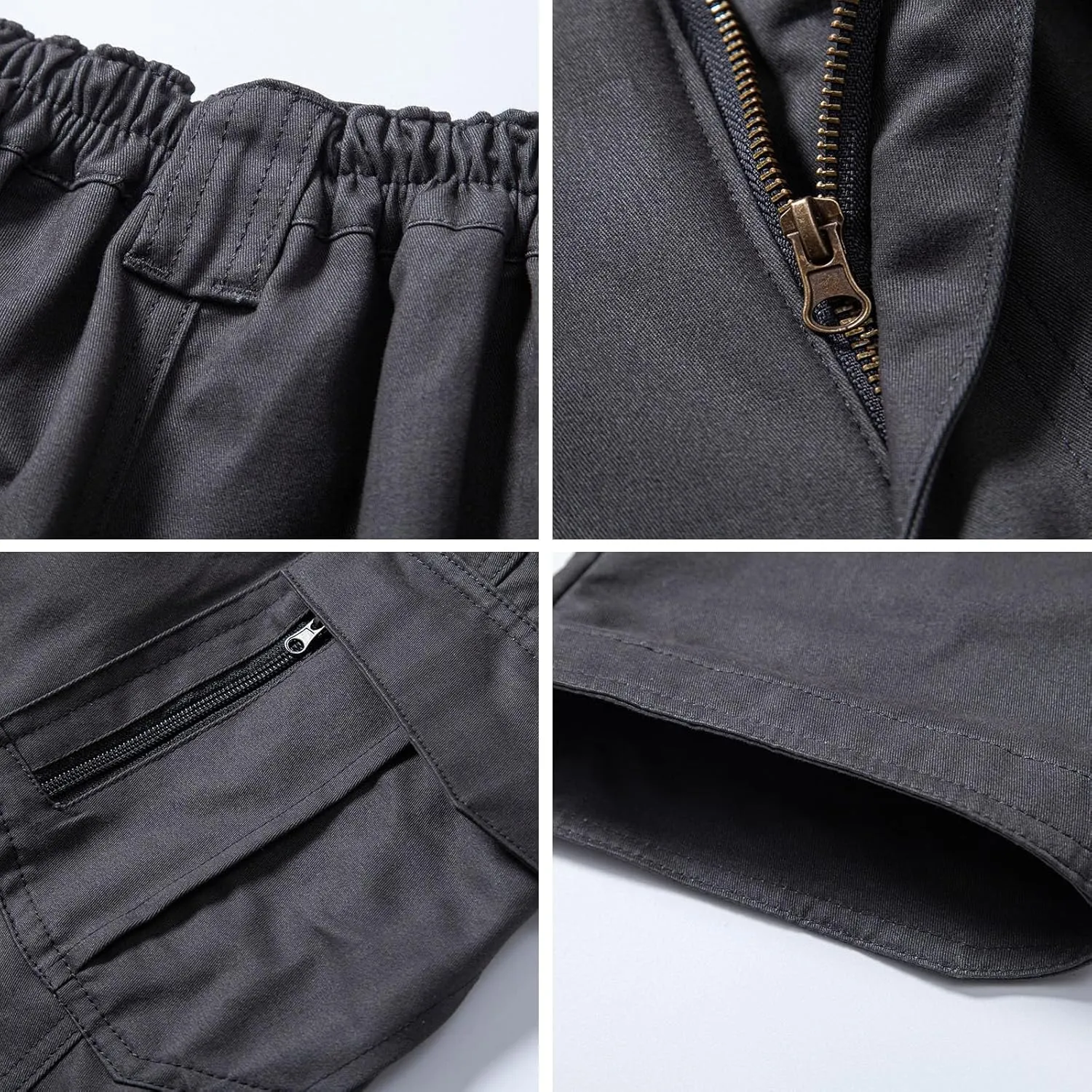 Mylldey Men's Hiking Pants Relaxed Fit Cotton Mens Work Pants Elastic Waist Cargo Mens Tactical Outdoor Pants