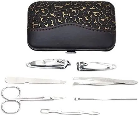 Nail Clippers Manicure Set,Travel Mini Nail Set 7pcs Stainless Steel Manicure Set & Kits Pedicure Scissor Tweezer Knife Endoscope Pick Utility Nail Clipper Kit Sets Portable Travel Beauty kit