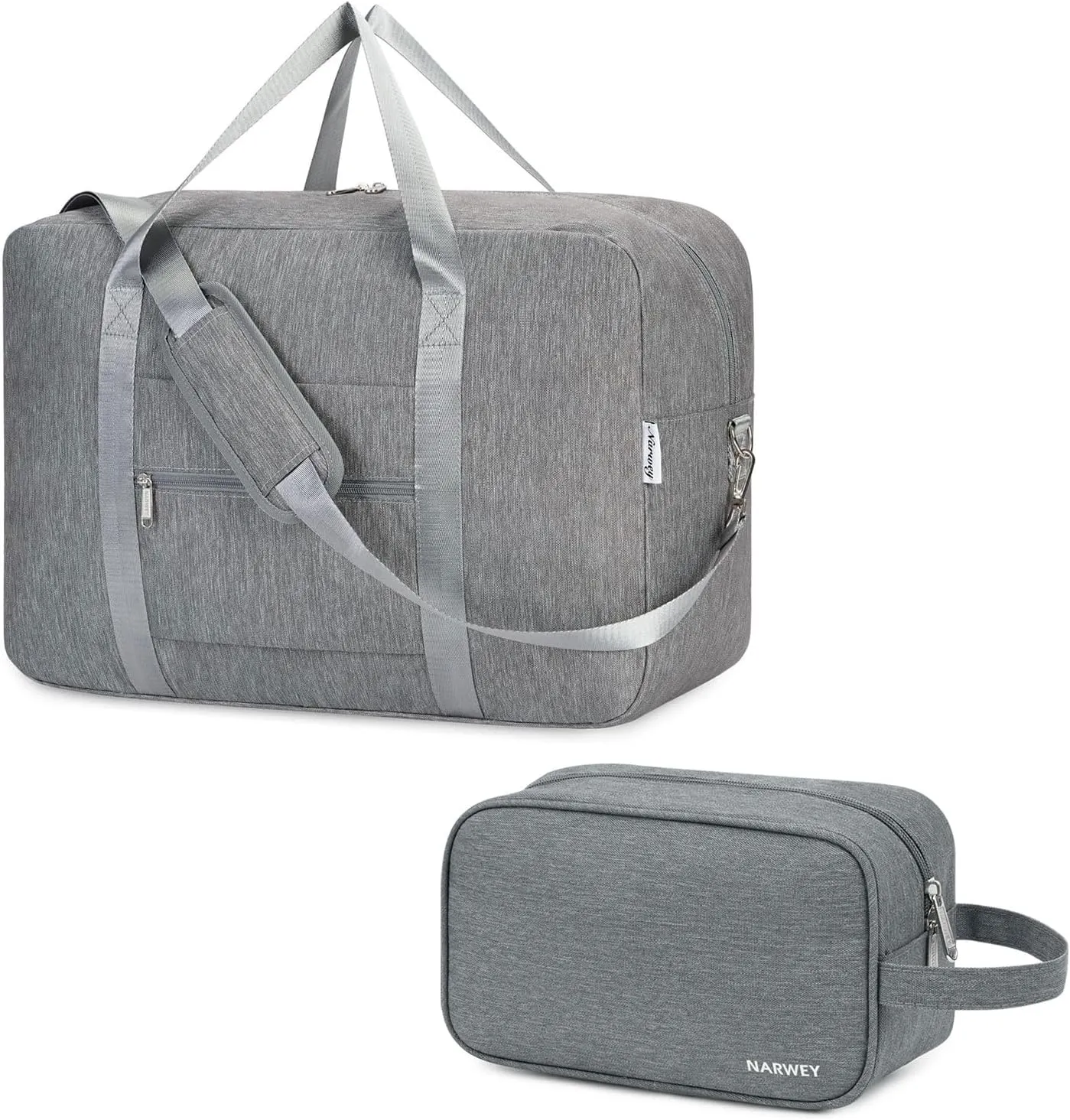 Narwey Foldable Carry on Bag with Toiletry Bag for Men and Women