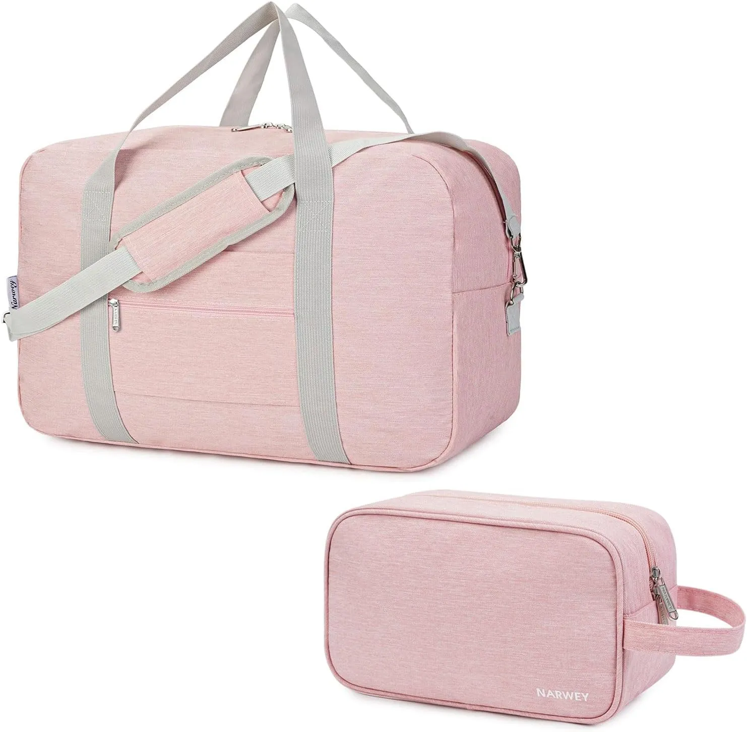 Narwey Foldable Travel Duffel Bag With Toiletry Organizer Traveling Dopp Kit Shaving Bag