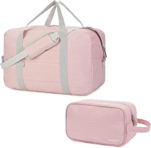 Narwey Foldable Travel Duffel Bag With Toiletry Organizer Traveling Dopp Kit Shaving Bag