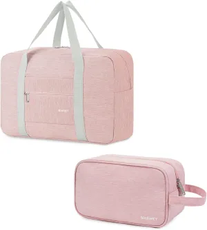 Narwey Foldable Travel Duffel Bag With Toiletry Organizer Traveling Dopp Kit Shaving Bag