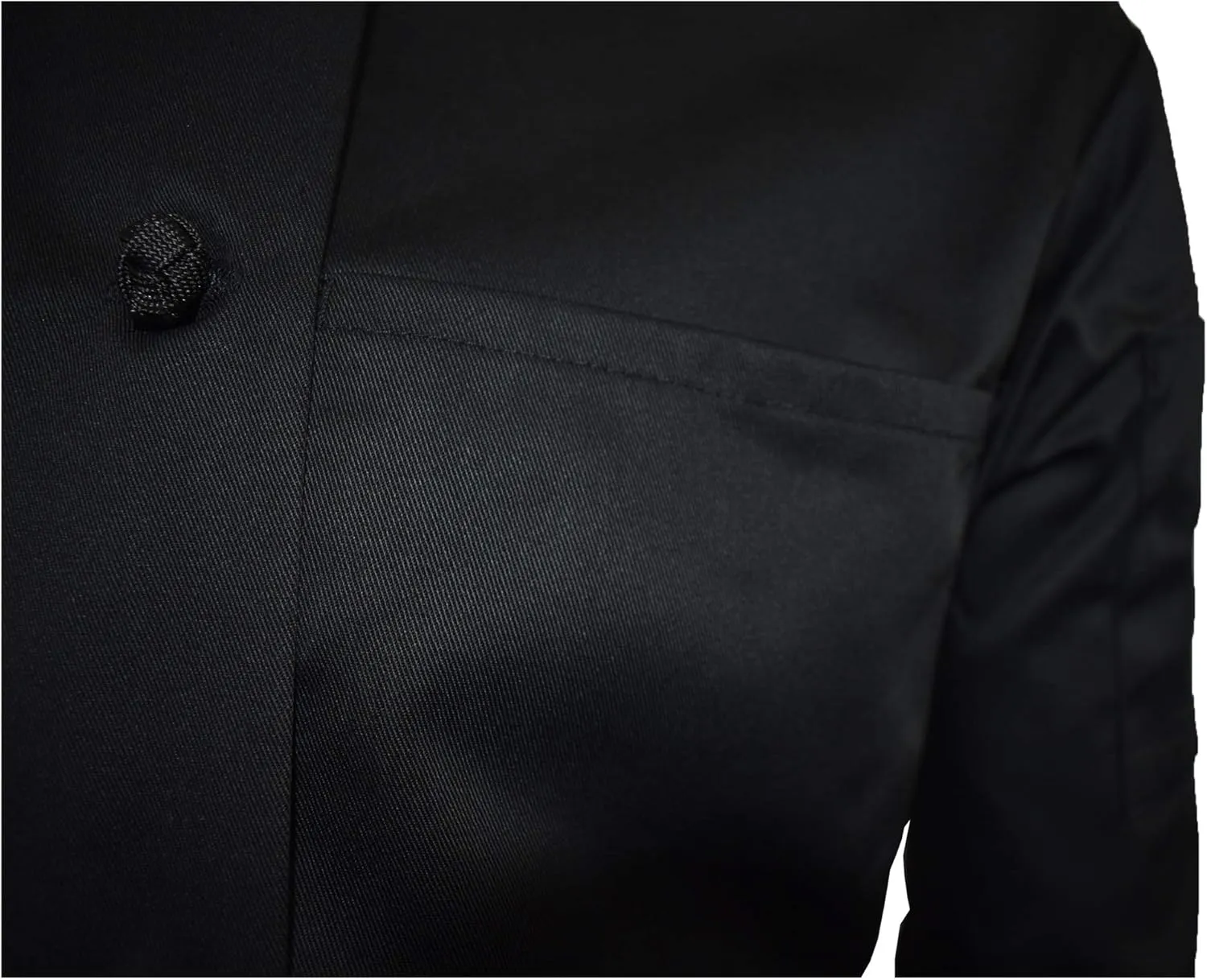 Natural Uniforms Chef Coat with Knotted Buttons-Multi Pack Quantities-Black