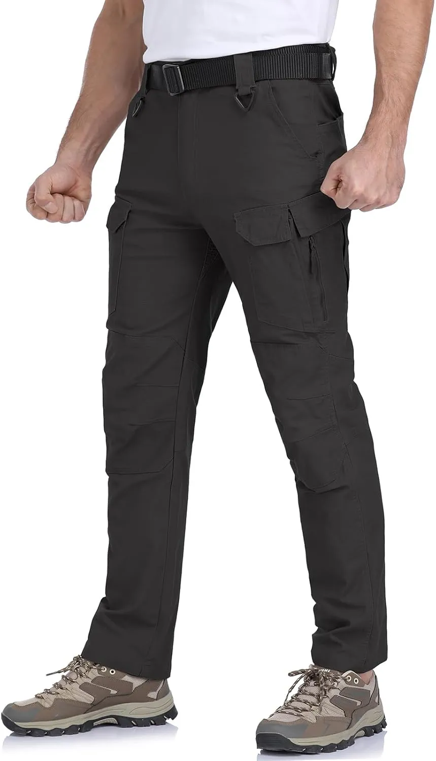 NAVEKULL Men's Flex Tactical Pants Cotton Stretch Work Cargo Pants Lightweight EDC Outdoor Hiking Trousers